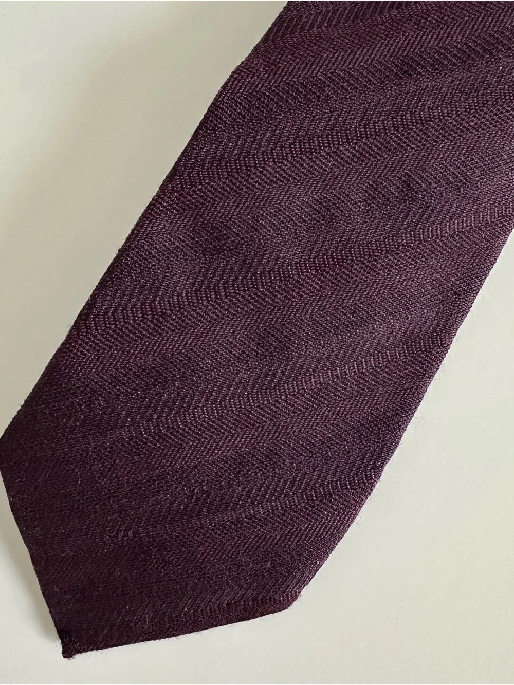 John Varvatos Burgundy Silk Wool Skinny Tie